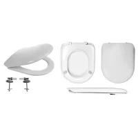 D-Shaped White Toilet Seat Soft Close