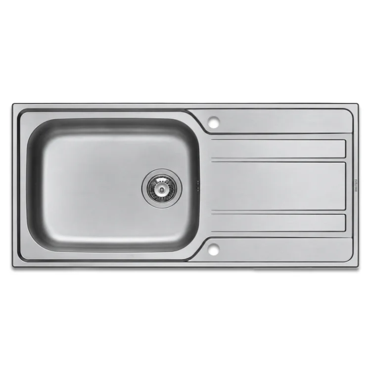 Athena Stainless Steel Sink & Drainer - 860mm x 500mm - Smooth