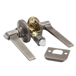 Tapered Bar Privacy Lock Door Handle - Pewter