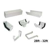 Full Set of White Square Line Guttering 28ft - 32ft