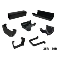Full Set of Black Square Line Guttering 35ft - 39ft Full Set of Black Square Line Guttering 35ft - 39ft