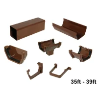 Full Set of Brown Square Line Guttering 35ft - 39ft Full Set of Brown Square Line Guttering 35ft - 39ft