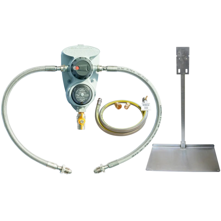 Clesse Compact R800 2 Cylinder OPSO Auto Changeover & Testpoint Hose, SS Pigtails & Stand